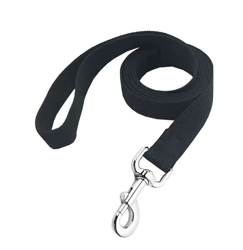 MANDAO Strong Nylon Dog Leash, 5 FT Long Dog Leashes for Medium Large Dogs (5FT, Black) - Image 1